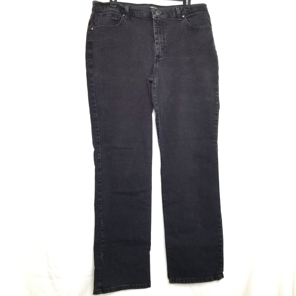 Lee Jeans Womens Black Straight Leg Mid Rise Relax Fit Straight Leg Sz 16(34x31)